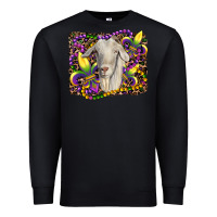 Black mardi gras goat fleur de lis Premium Sweatshirt - RanaPortraitStore