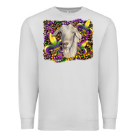 Dove Grey mardi gras goat fleur de lis Premium Sweatshirt - RanaPortraitStore