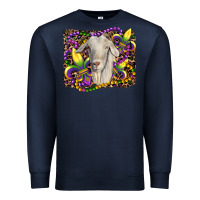 Navy mardi gras goat fleur de lis Premium Sweatshirt - RanaPortraitStore