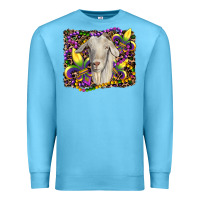 Ocean Blue mardi gras goat fleur de lis Premium Sweatshirt - RanaPortraitStore
