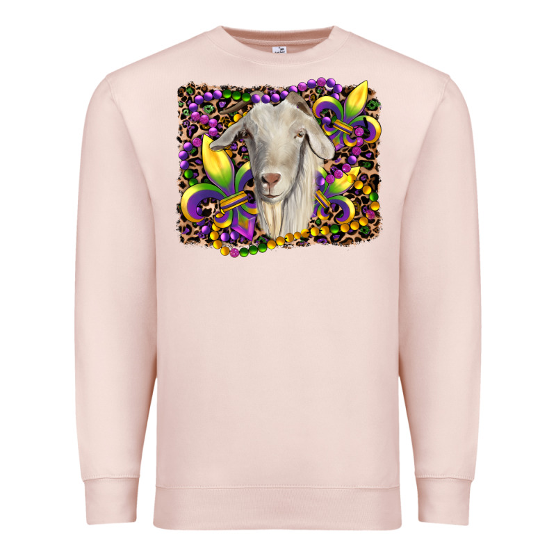 Mardi Gras Goat Fleur De Lis Premium Sweatshirt by RanaPortraitStore | Teevron