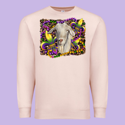 Mardi Gras Goat Fleur De Lis Premium Sweatshirt Designed By Ranaportraitstore