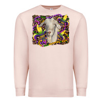 Pale Pink mardi gras goat fleur de lis Premium Sweatshirt - RanaPortraitStore