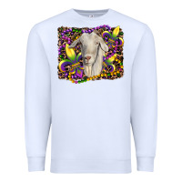 White mardi gras goat fleur de lis Premium Sweatshirt - RanaPortraitStore