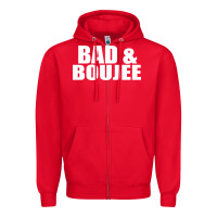 Red bad & boujee Zipper Hoodie - artisFamous
