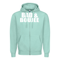 Seafoam bad & boujee Zipper Hoodie - artisFamous