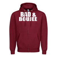 Burgundy bad & boujee Zipper Hoodie - artisFamous