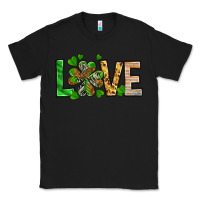 Black St. Patrick's Love luck with clover Classic Tee - HowdyJamesFarm