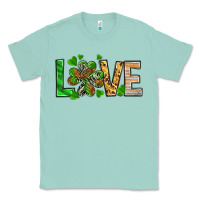 Seafoam St. Patrick's Love luck with clover Classic Tee - HowdyJamesFarm