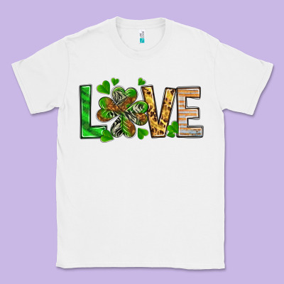 St. Patrick's Love Luck With Clover Classic Tee Designed By Howdyjamesfarm