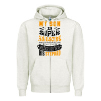 Oatmeal Heather My Son Is Super Awesome His Stepdad Zipper Hoodie - artisFamous