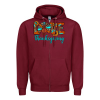 Burgundy love thanksgiving Zipper Hoodie - JahusDesignShop