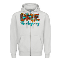 Dove Grey love thanksgiving Zipper Hoodie - JahusDesignShop