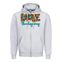 Heather Grey love thanksgiving Zipper Hoodie - JahusDesignShop