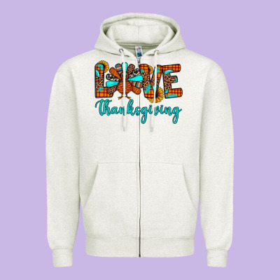 Love Thanksgiving Zipper Hoodie Designed By Jahusdesignshop