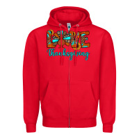 Red love thanksgiving Zipper Hoodie - JahusDesignShop