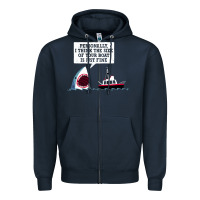 Navy polite jaws Zipper Hoodie - artisFamous
