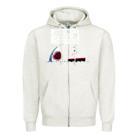 Oatmeal Heather polite jaws Zipper Hoodie - artisFamous