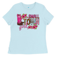 Baby Blue small town girl with flowers bbs Ladies Tee - BundleAndBundleShop