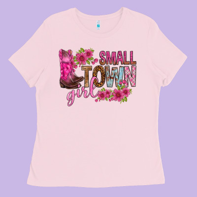Small Town Girl With Flowers Bbs Ladies Tee Designed By Bundleandbundleshop