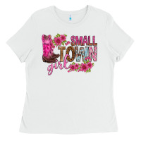 White small town girl with flowers bbs Ladies Tee - BundleAndBundleShop