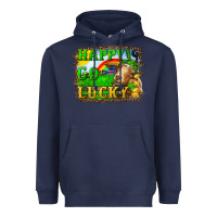 Navy happy go lucky goat Heavyweight Hoodie - RanaPortraitStore