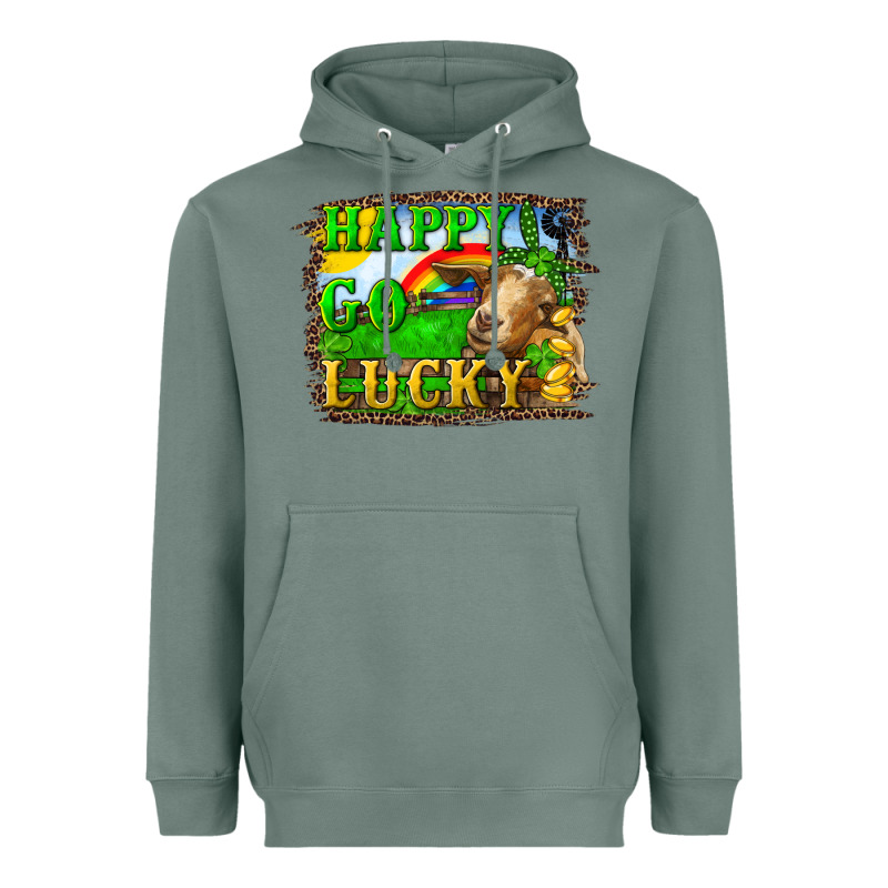 Happy Go Lucky Goat Heavyweight Hoodie by RanaPortraitStore | Teevron