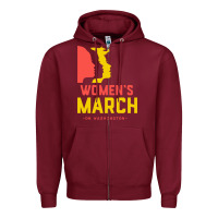 Burgundy women march on washington Zipper Hoodie - artisFamous