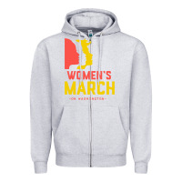 Heather Grey women march on washington Zipper Hoodie - artisFamous