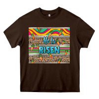 Chocolate Brown He is risen tumbler Easter Day Heavy Core Tee - HowdyJamesFarm