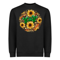 Black leopard cactus sunflower Heavyweight Sweatshirt - JahusDesignShop
