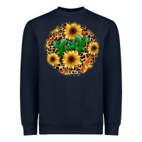 Navy leopard cactus sunflower Heavyweight Sweatshirt - JahusDesignShop
