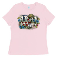 Bubblegum Pink Army mom Mother's Day Ladies Tee - FaDigitalArtStudio