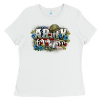 White Army mom Mother's Day Ladies Tee - FaDigitalArtStudio