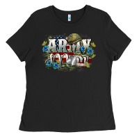 Black Army mom Mother's Day Ladies Tee - FaDigitalArtStudio