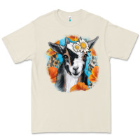 Bone Daisy Goat With Background Premium Tee - RanaPortraitStore