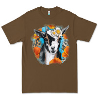 Cacao Daisy Goat With Background Premium Tee - RanaPortraitStore