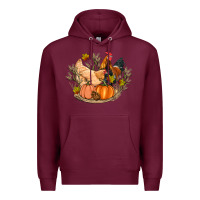 Burgundy fall coop animals pumpkin Premium Hoodie - Artiststas