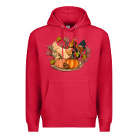 Cardinal fall coop animals pumpkin Premium Hoodie - Artiststas