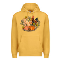 Mustard fall coop animals pumpkin Premium Hoodie - Artiststas