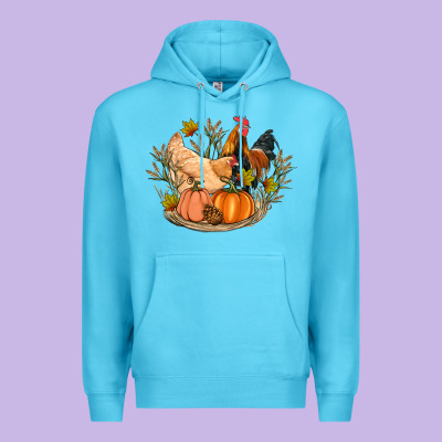 Fall Coop Animals Pumpkin Premium Hoodie Designed By Artiststas