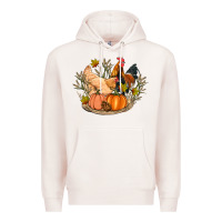 Pale Pink fall coop animals pumpkin Premium Hoodie - Artiststas