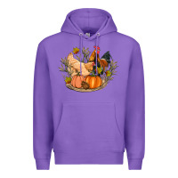 Purple fall coop animals pumpkin Premium Hoodie - Artiststas