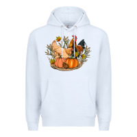 White fall coop animals pumpkin Premium Hoodie - Artiststas