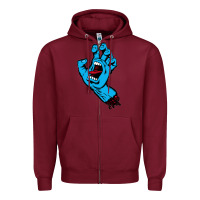 Burgundy santacruz screaming hand Zipper Hoodie - artisFamous