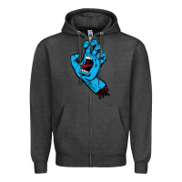 Charcoal Heather santacruz screaming hand Zipper Hoodie - artisFamous
