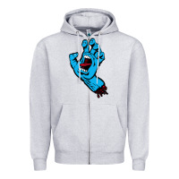 Heather Grey santacruz screaming hand Zipper Hoodie - artisFamous