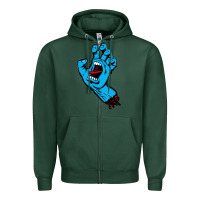 Sports Green santacruz screaming hand Zipper Hoodie - artisFamous