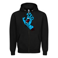 Black santacruz screaming hand Zipper Hoodie - artisFamous