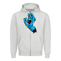 Dove Grey santacruz screaming hand Zipper Hoodie - artisFamous